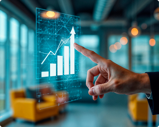 Business professional presenting to team in meeting room