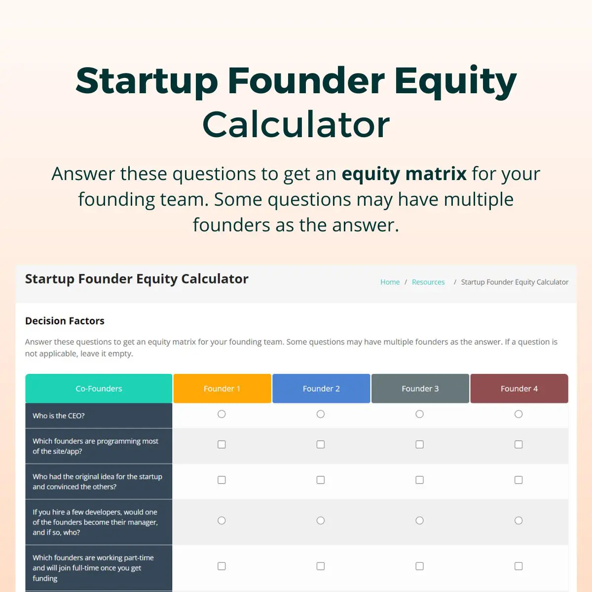 Startup-founder-equity-calculator Startup stories, Business guides & Marketing | Codeventures Blog find developers for equity