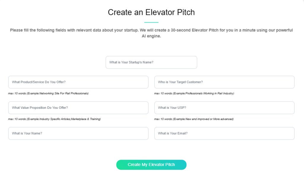 Elevator Pitch Generator